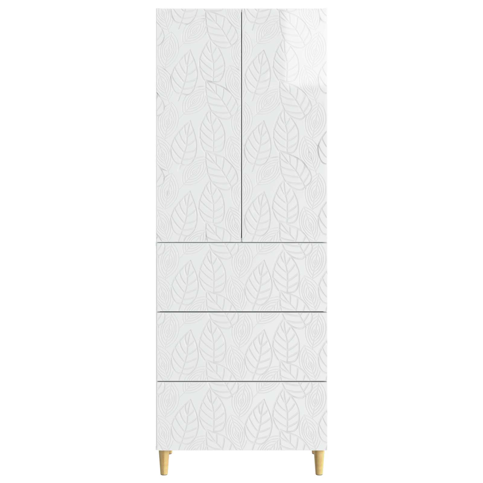 Juego de armarios 2 pcs Blanco Brillante 66 x 34,5 x 90 cm