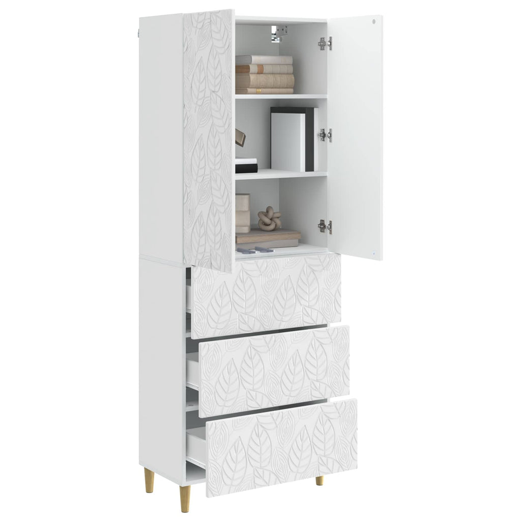 Juego de armarios 2 pcs Blanco Brillante 66 x 34,5 x 90 cm