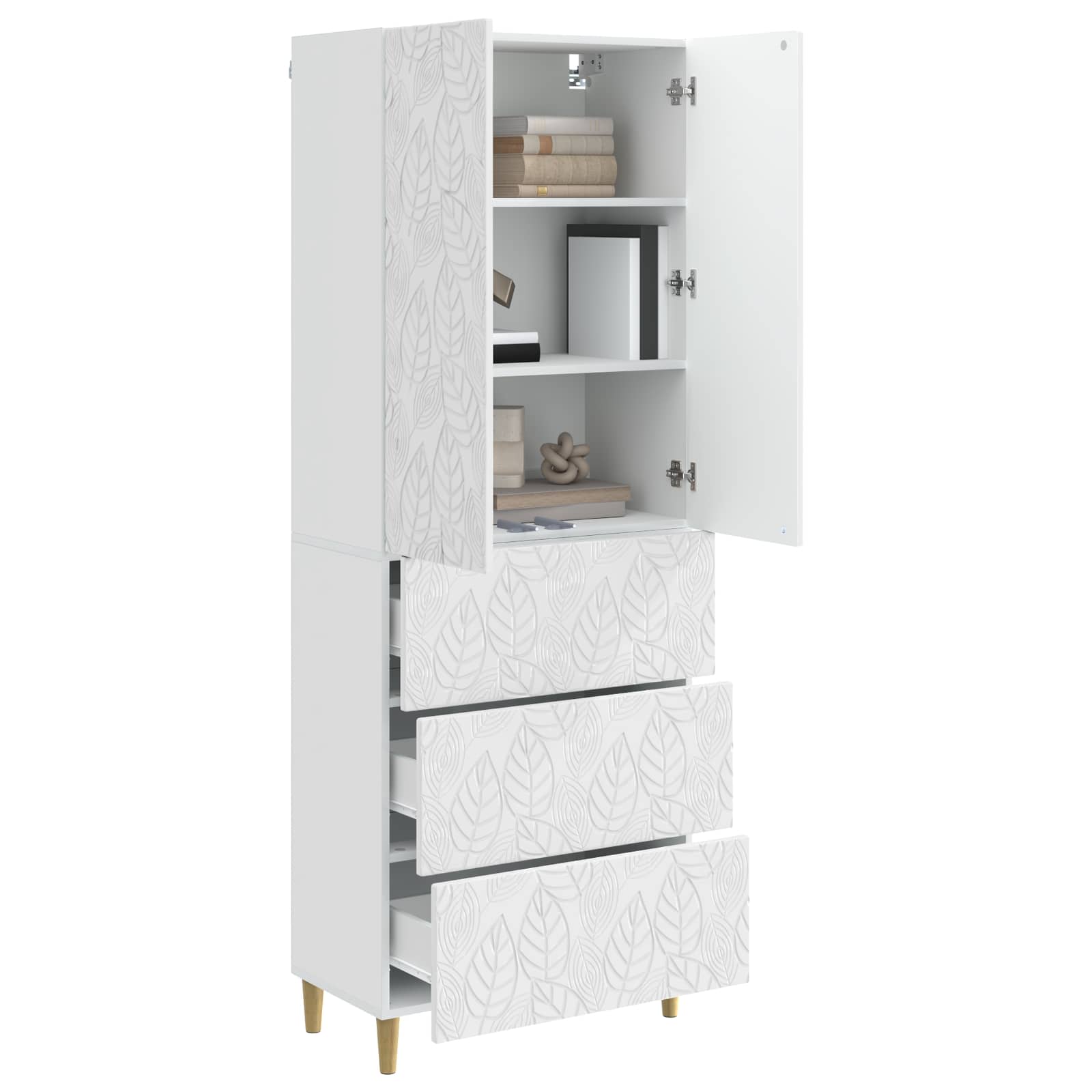 Juego de armarios 2 pcs Blanco Brillante 66 x 34,5 x 90 cm