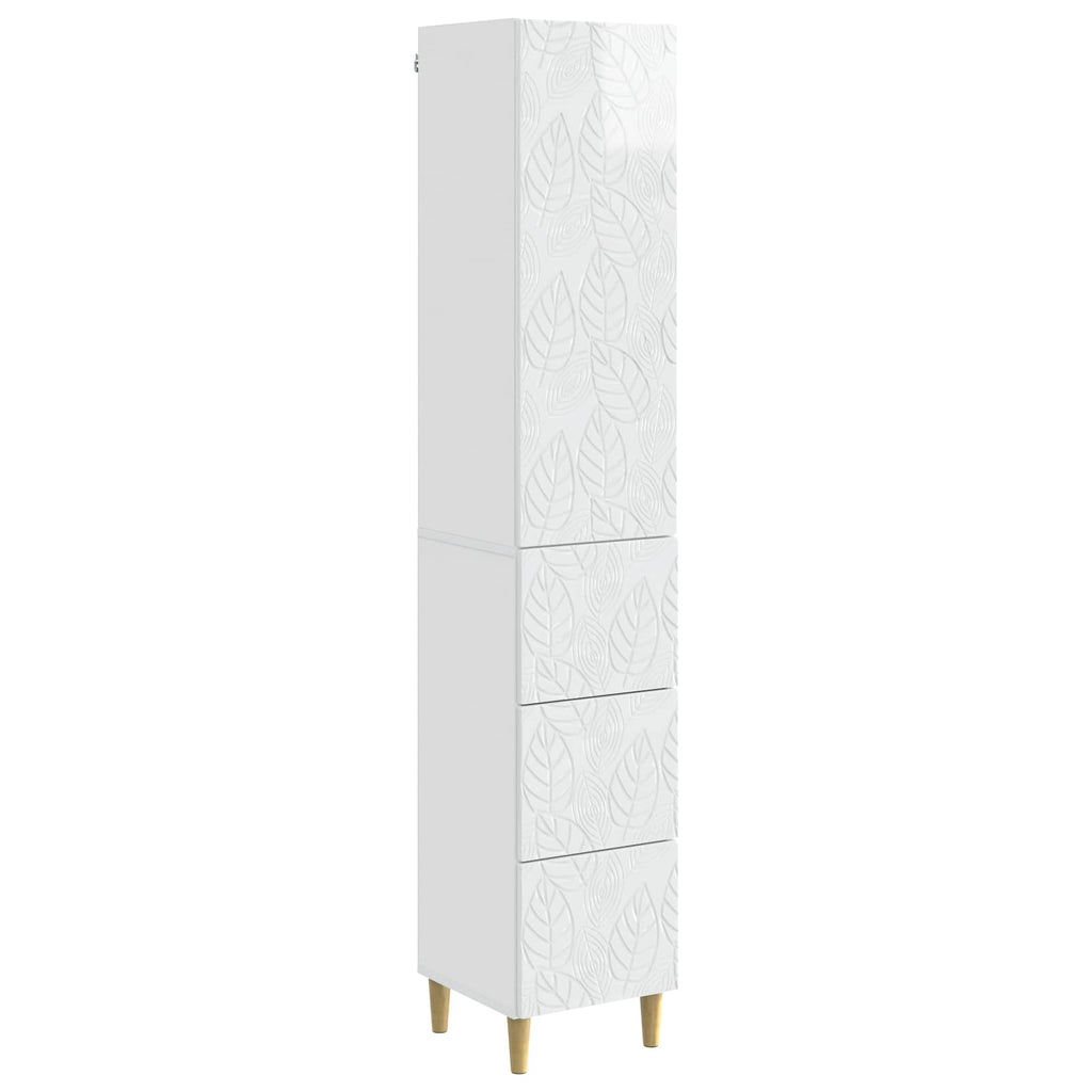 Juego de armarios 2 pcs Blanco Brillante 33 x 34,5 x 90 cm