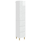 Juego de armarios 2 pcs Blanco Brillante 33 x 34,5 x 90 cm