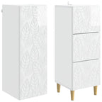 Juego de armarios 2 pcs Blanco Brillante 33 x 34,5 x 90 cm