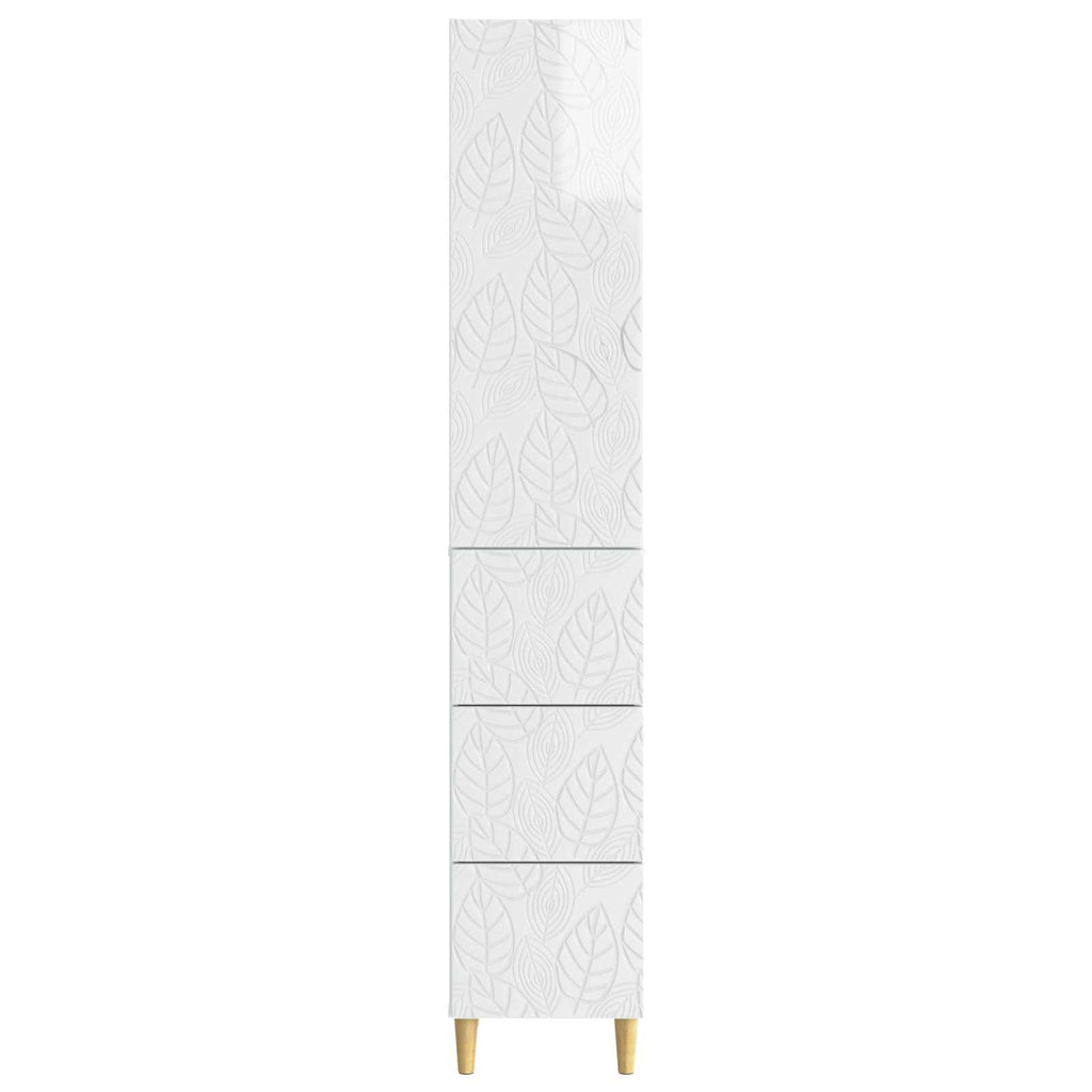 Juego de armarios 2 pcs Blanco Brillante 33 x 34,5 x 90 cm