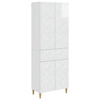 Juego de armarios 2 pcs Blanco Brillante Madera de ingeniería