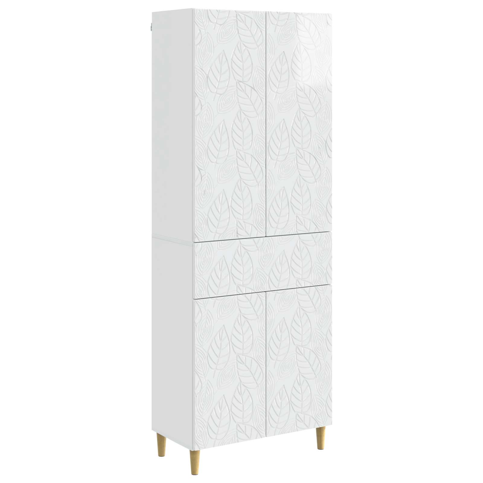 Juego de armarios 2 pcs Blanco Brillante Madera de ingeniería