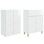 Juego de armarios 2 pcs Blanco Brillante Madera de ingeniería