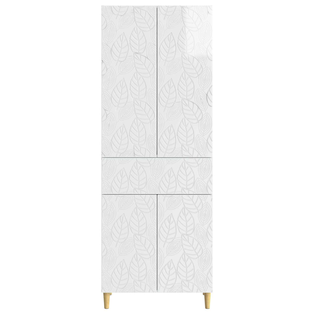 Juego de armarios 2 pcs Blanco Brillante Madera de ingeniería