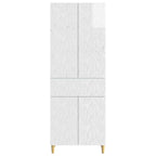 Juego de armarios 2 pcs Blanco Brillante Madera de ingeniería