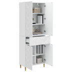 Juego de armarios 2 pcs Blanco Brillante Madera de ingeniería