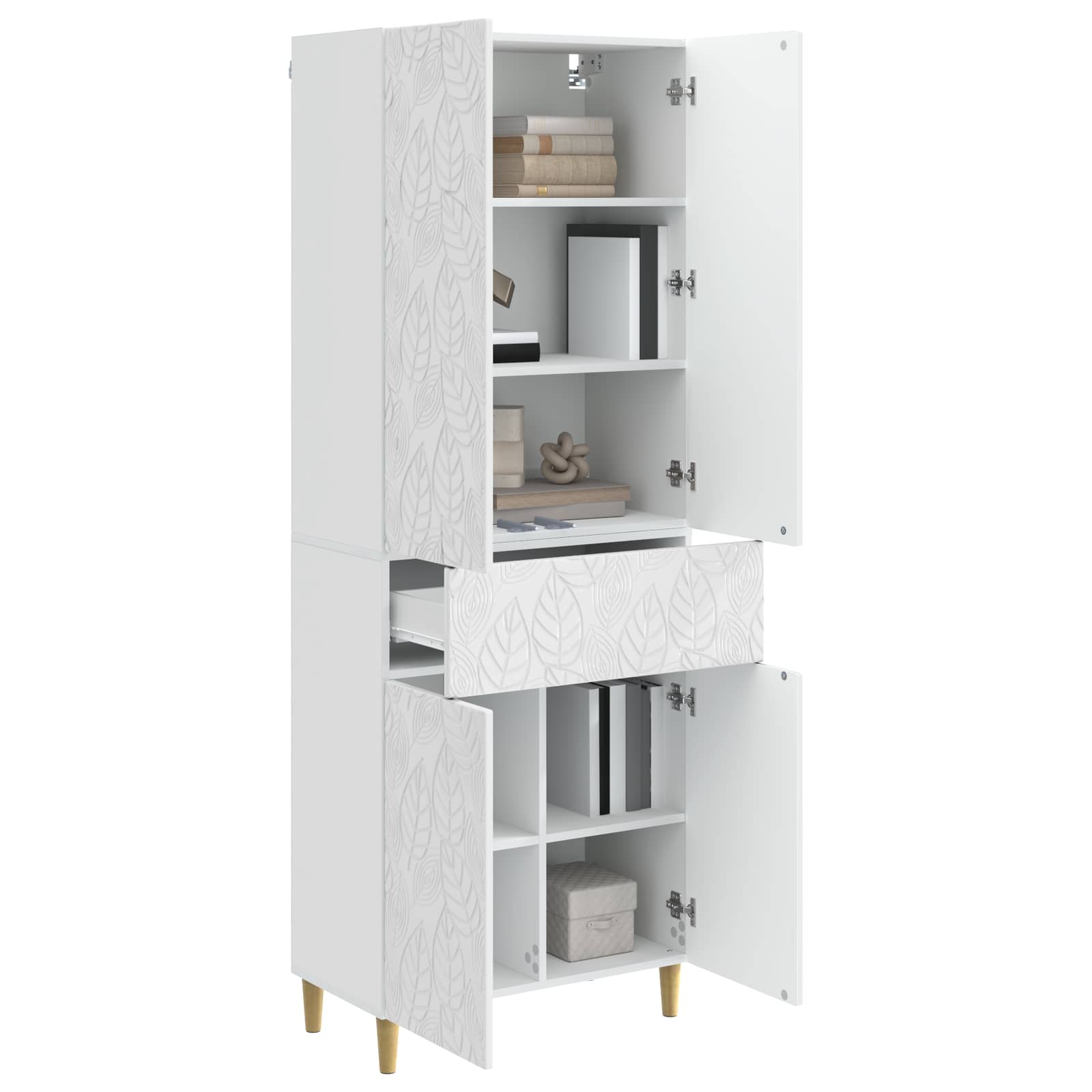 Juego de armarios 2 pcs Blanco Brillante Madera de ingeniería
