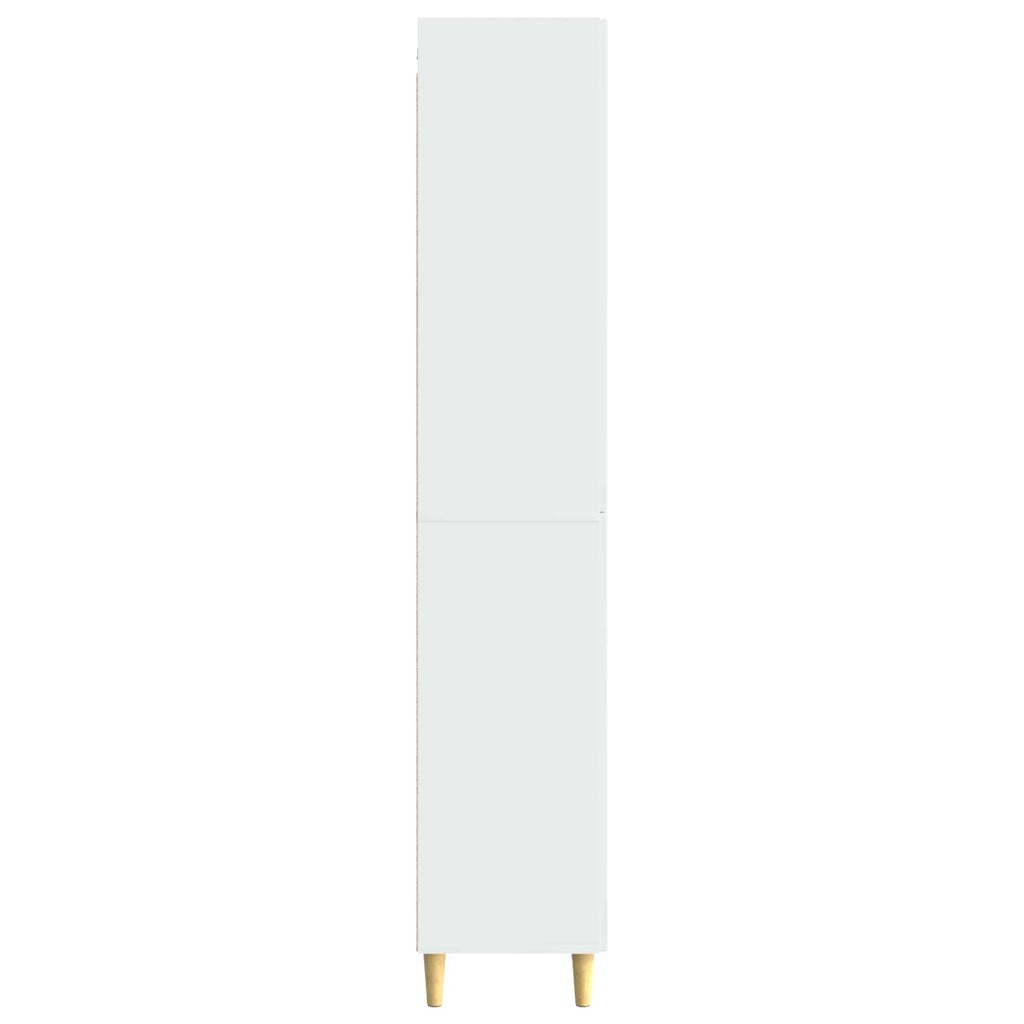 Juego de armarios 2 pcs Blanco Brillante Madera de ingeniería