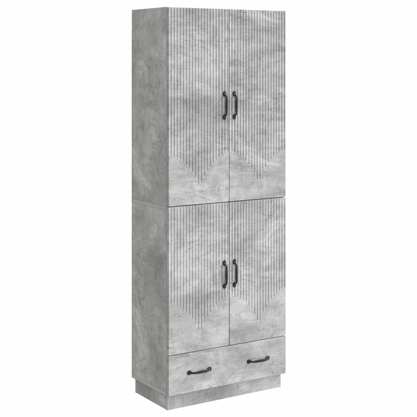 Juego de armarios 2 pcs Blanco Brillante Madera de ingeniería