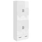 Juego de armarios 2 pcs Blanco Brillante Madera de ingeniería