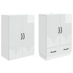 Juego de armarios 2 pcs Blanco Brillante Madera de ingeniería