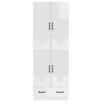 Juego de armarios 2 pcs Blanco Brillante Madera de ingeniería