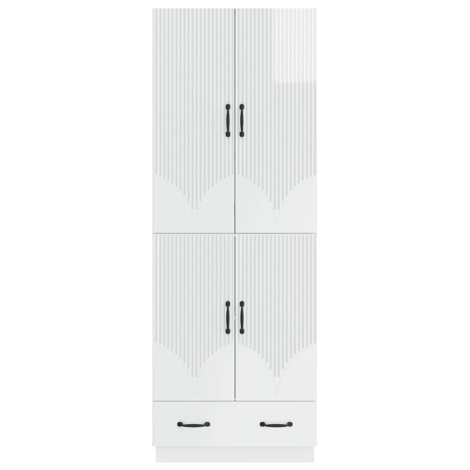 Juego de armarios 2 pcs Blanco Brillante Madera de ingeniería