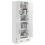 Juego de armarios 2 pcs Blanco Brillante Madera de ingeniería