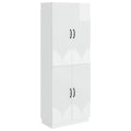 Juego de armarios 2 pcs Blanco Brillante Madera de ingeniería