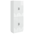 Juego de armarios 2 pcs Blanco Brillante Madera de ingeniería