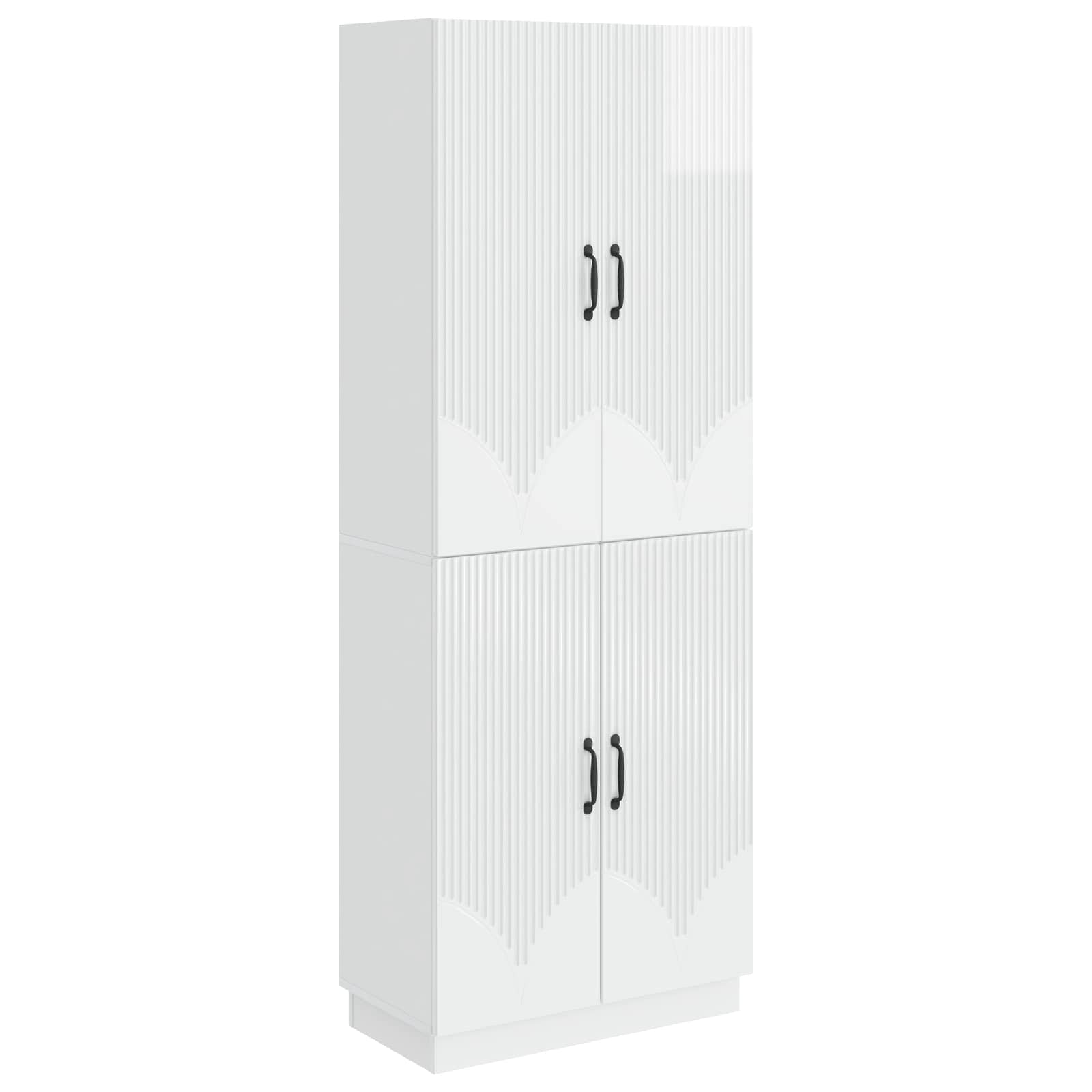 Juego de armarios 2 pcs Blanco Brillante Madera de ingeniería