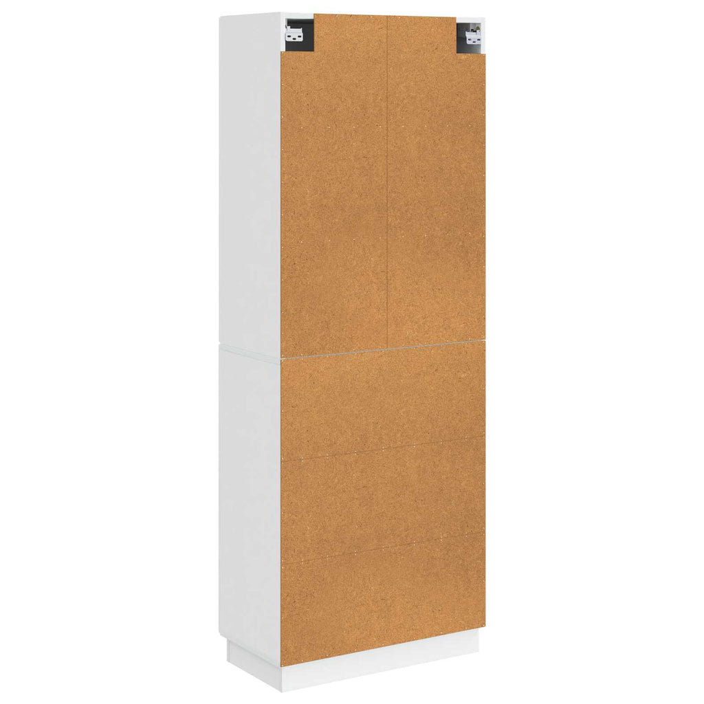 Juego de armarios 2 pcs Blanco Brillante Madera de ingeniería