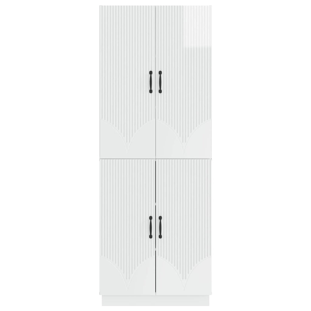 Juego de armarios 2 pcs Blanco Brillante Madera de ingeniería