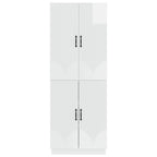 Juego de armarios 2 pcs Blanco Brillante Madera de ingeniería