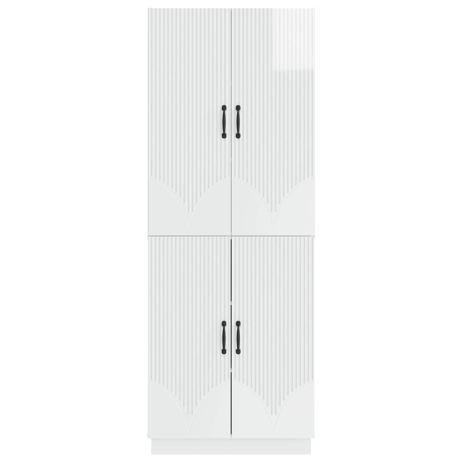 Juego de armarios 2 pcs Blanco Brillante Madera de ingeniería