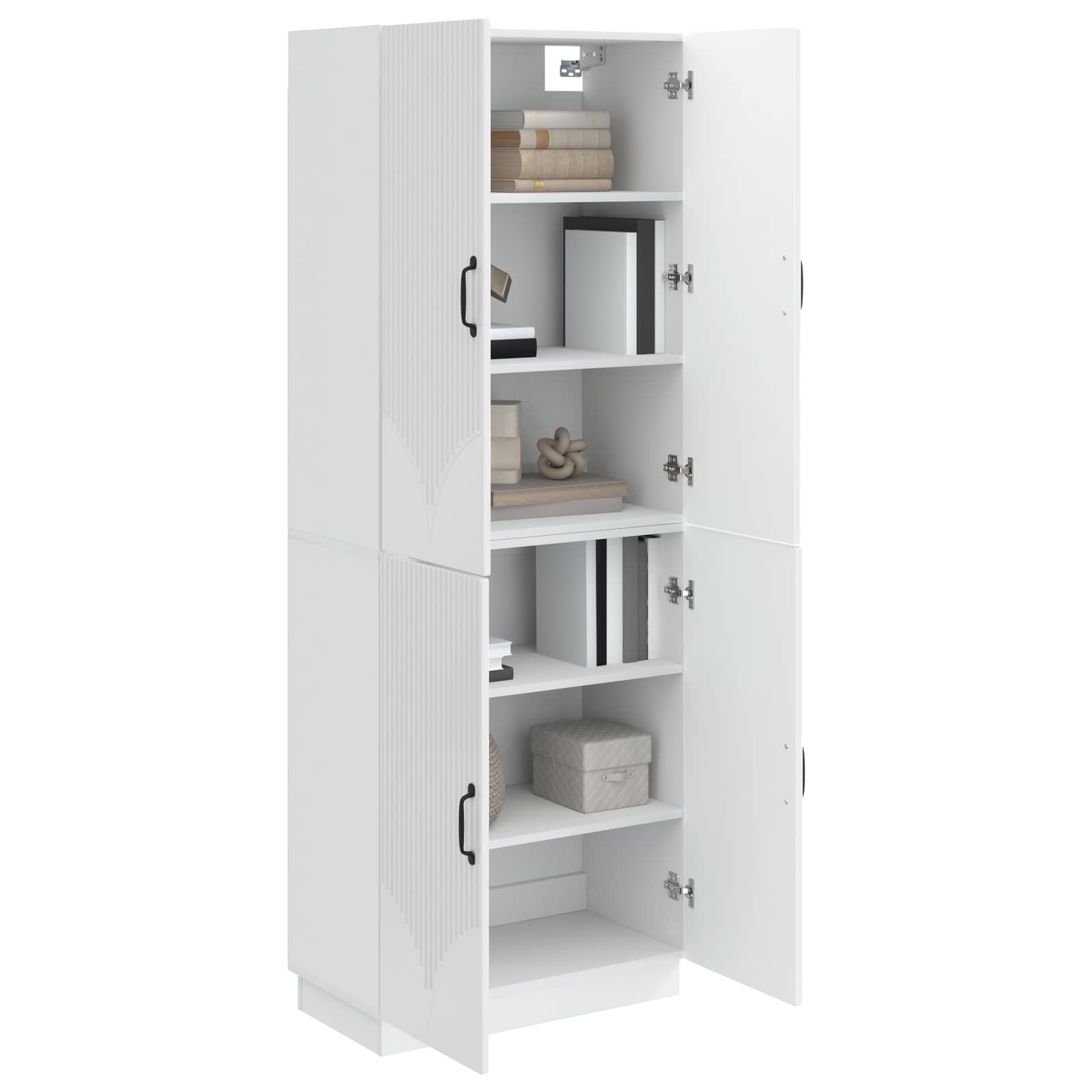 Juego de armarios 2 pcs Blanco Brillante Madera de ingeniería