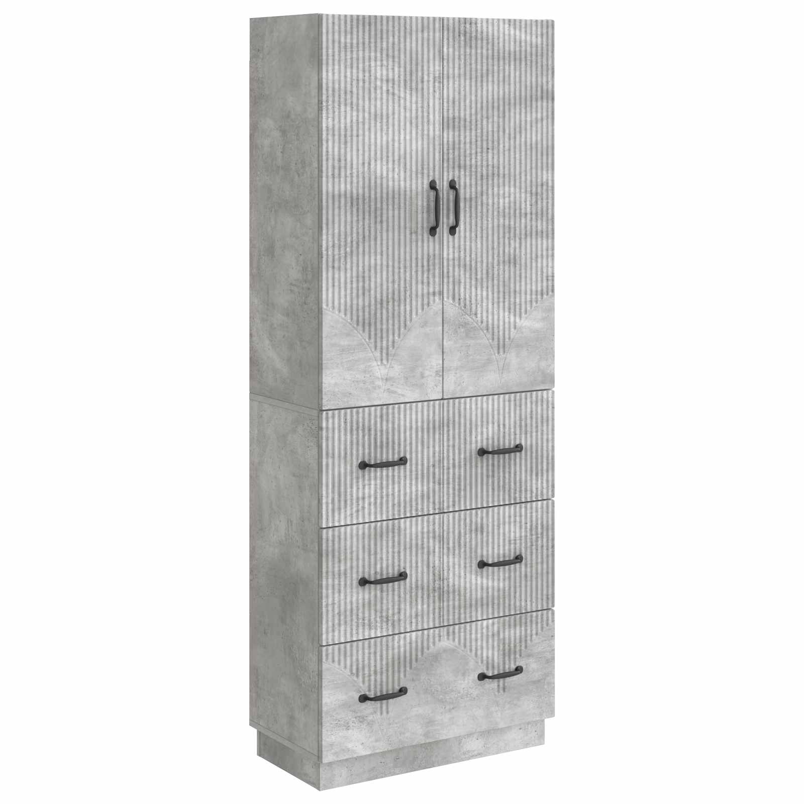 2 pcs High Gloss White Cabinet Set 66 x 34.5 x 87 cm