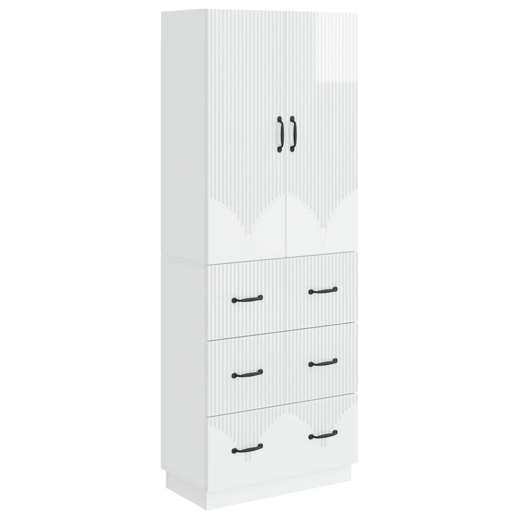 Juego de armarios 2 pcs Blanco Brillante 66 x 34,5 x 87 cm