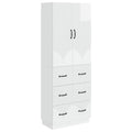 Juego de armarios 2 pcs Blanco Brillante 66 x 34,5 x 87 cm