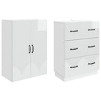 Juego de armarios 2 pcs Blanco Brillante 66 x 34,5 x 87 cm