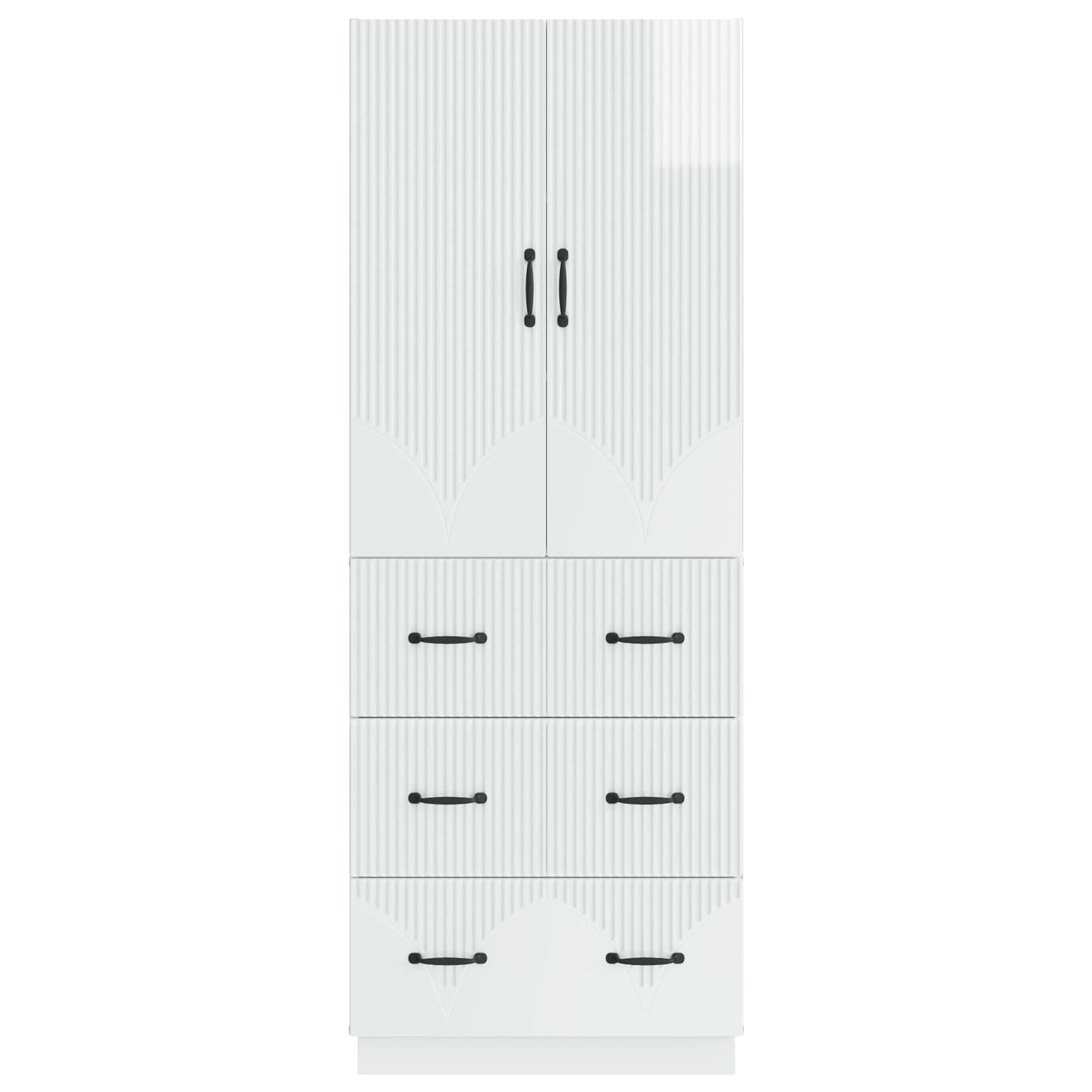 Juego de armarios 2 pcs Blanco Brillante 66 x 34,5 x 87 cm