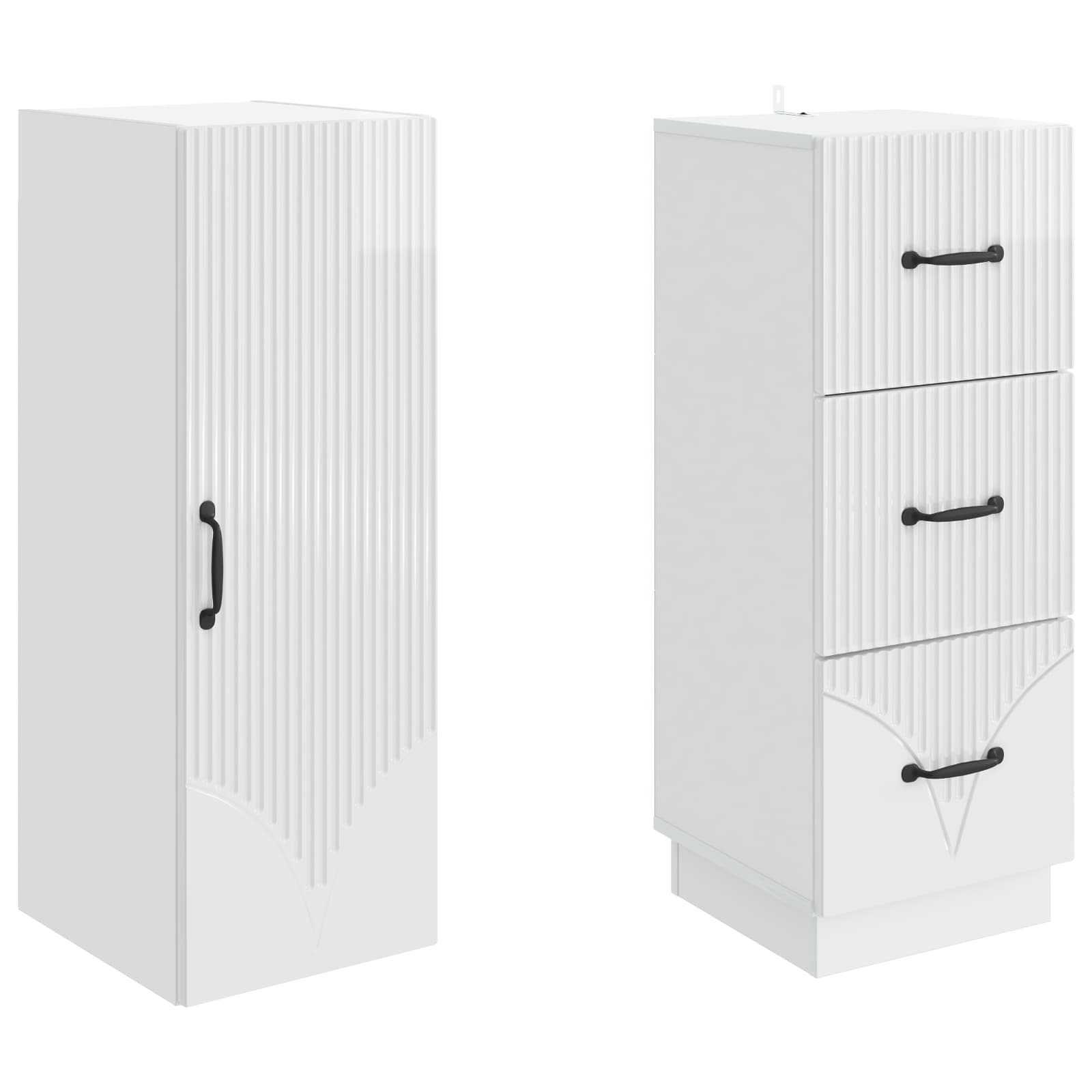 Juego de armarios 2 pcs Blanco Brillante 33 x 34,5 x 87 cm