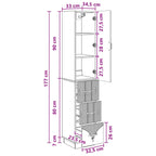 Juego de armarios 2 pcs Blanco Brillante 33 x 34,5 x 87 cm