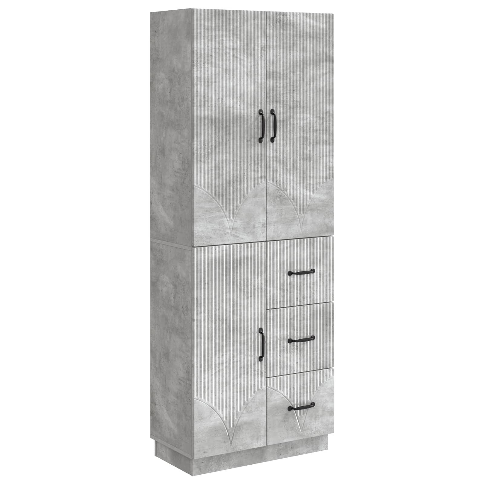 Juego de armarios 2 pcs Blanco Brillante Madera de ingeniería