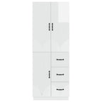 Juego de armarios 2 pcs Blanco Brillante Madera de ingeniería