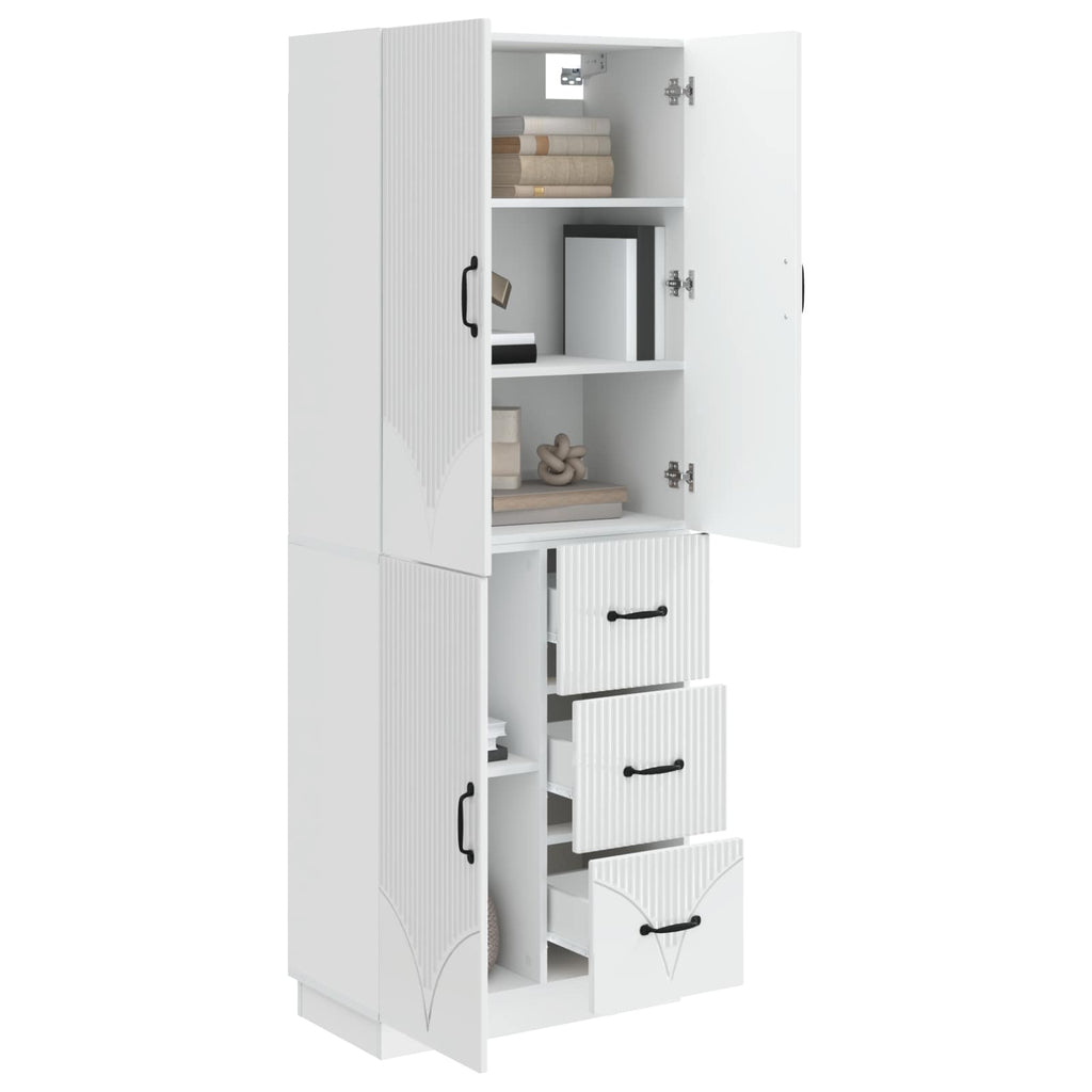 Juego de armarios 2 pcs Blanco Brillante Madera de ingeniería