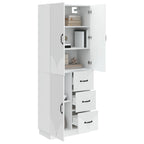 Juego de armarios 2 pcs Blanco Brillante Madera de ingeniería