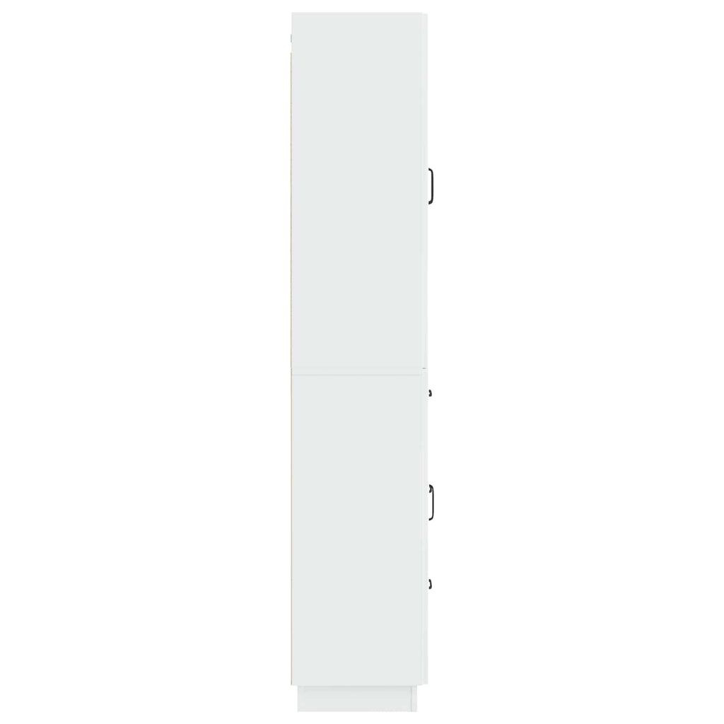 Juego de armarios 2 pcs Blanco Brillante Madera de ingeniería