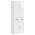 Juego de armarios 2 pcs Blanco Brillante Madera de ingeniería