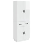 Juego de armarios 2 pcs Blanco Brillante Madera de ingeniería