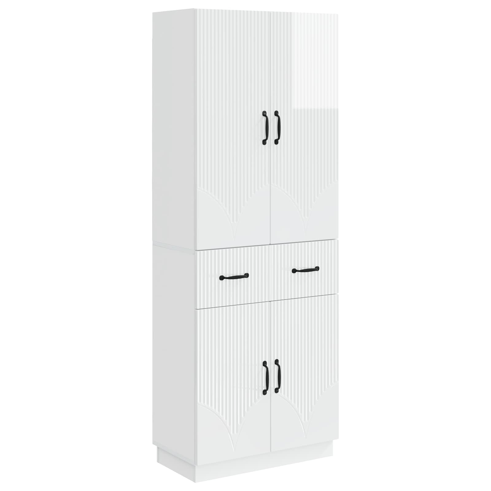 Juego de armarios 2 pcs Blanco Brillante Madera de ingeniería