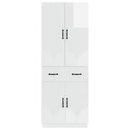 Juego de armarios 2 pcs Blanco Brillante Madera de ingeniería