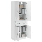 Juego de armarios 2 pcs Blanco Brillante Madera de ingeniería