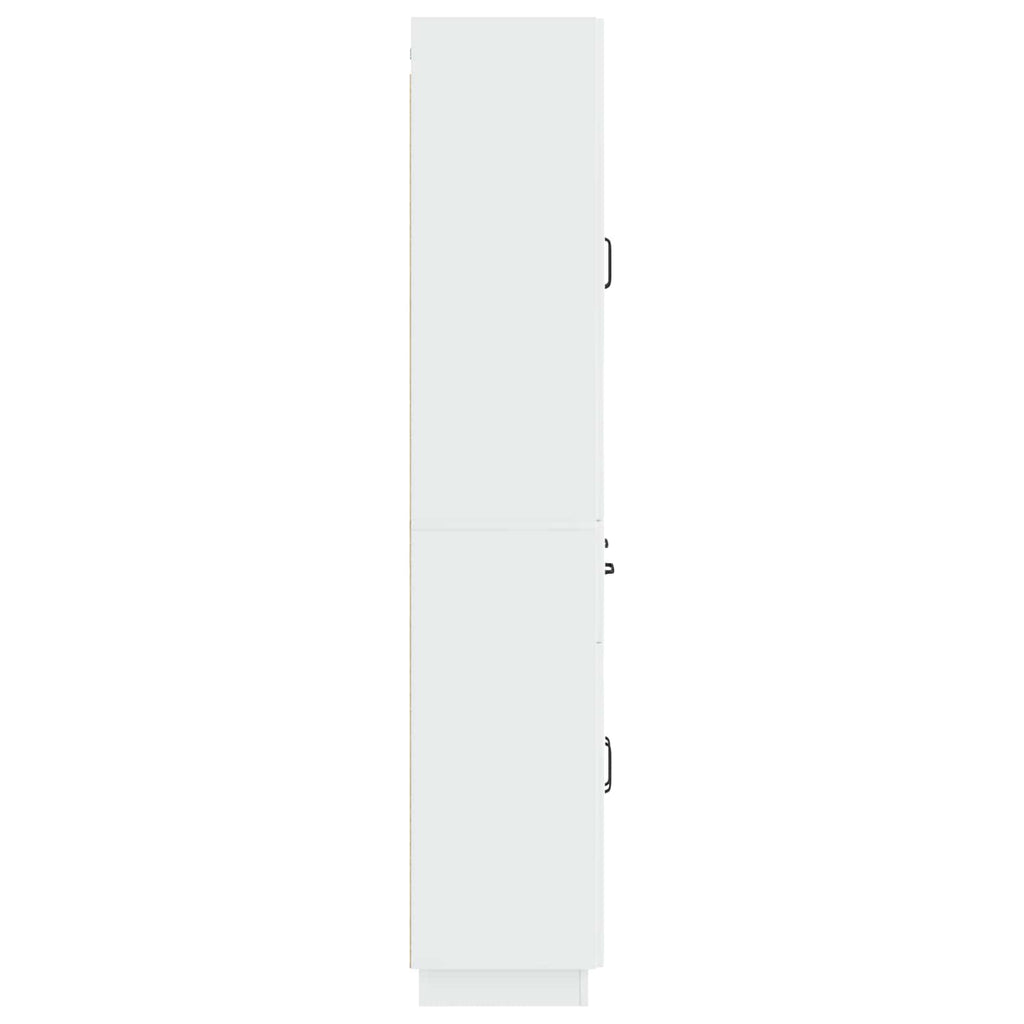 Juego de armarios 2 pcs Blanco Brillante Madera de ingeniería