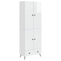 Juego de armarios 2 pcs Blanco Brillante Madera de ingeniería