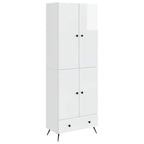Juego de armarios 2 pcs Blanco Brillante Madera de ingeniería