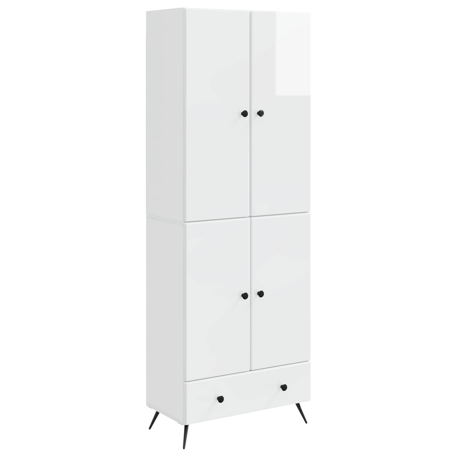 Juego de armarios 2 pcs Blanco Brillante Madera de ingeniería